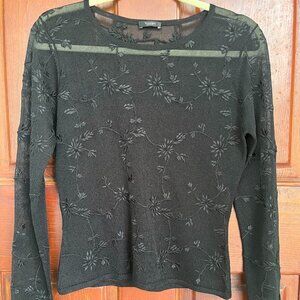 Black lace top. long sleeve with beautiful lace and light beadwork